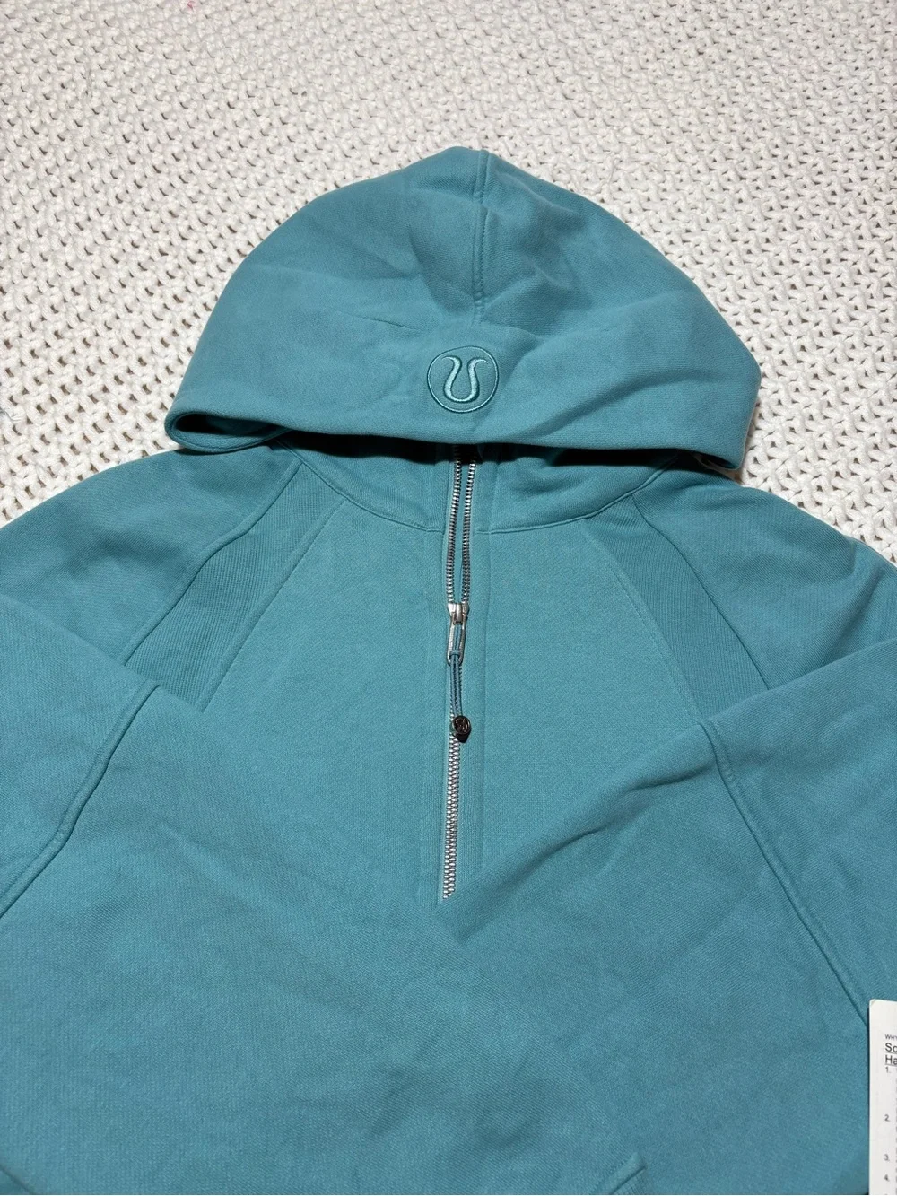 lululemon tidal teal scuba oversized half zip hoodie size xs/s